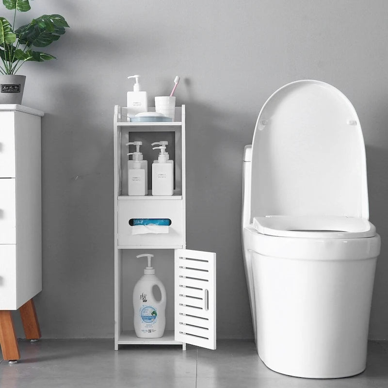 Meuble de rangement de salle de bain à 3 niveaux sur pied