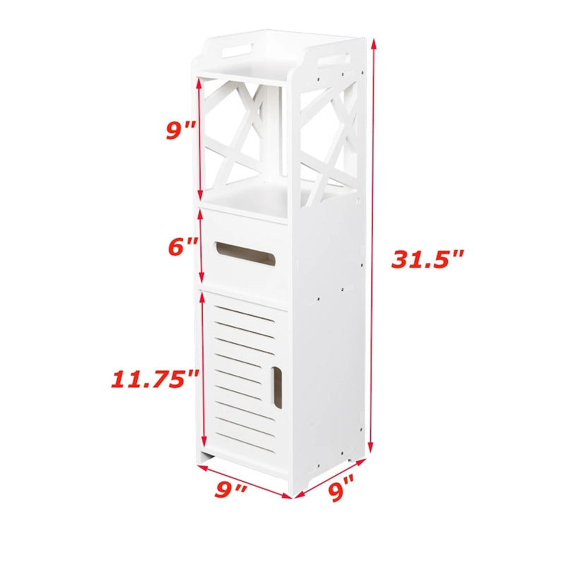 Meuble de rangement de salle de bain à 3 niveaux sur pied