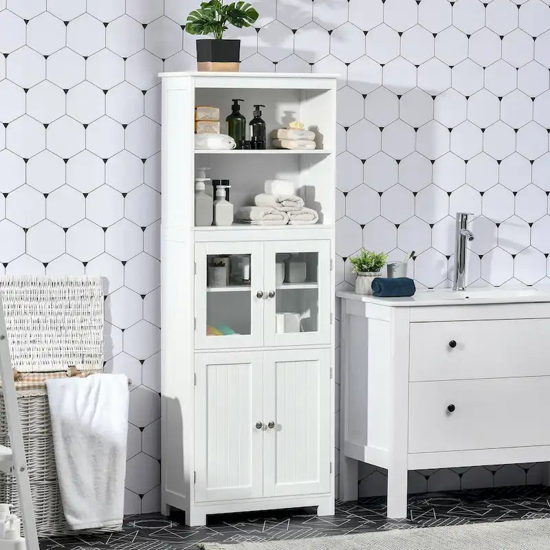 Buffet HOMCOM 63 avec vaisselier, armoire de cuisine, armoire de rangement autoportante