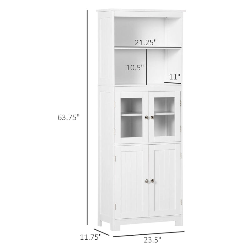 Buffet HOMCOM 63 avec vaisselier, armoire de cuisine, armoire de rangement autoportante