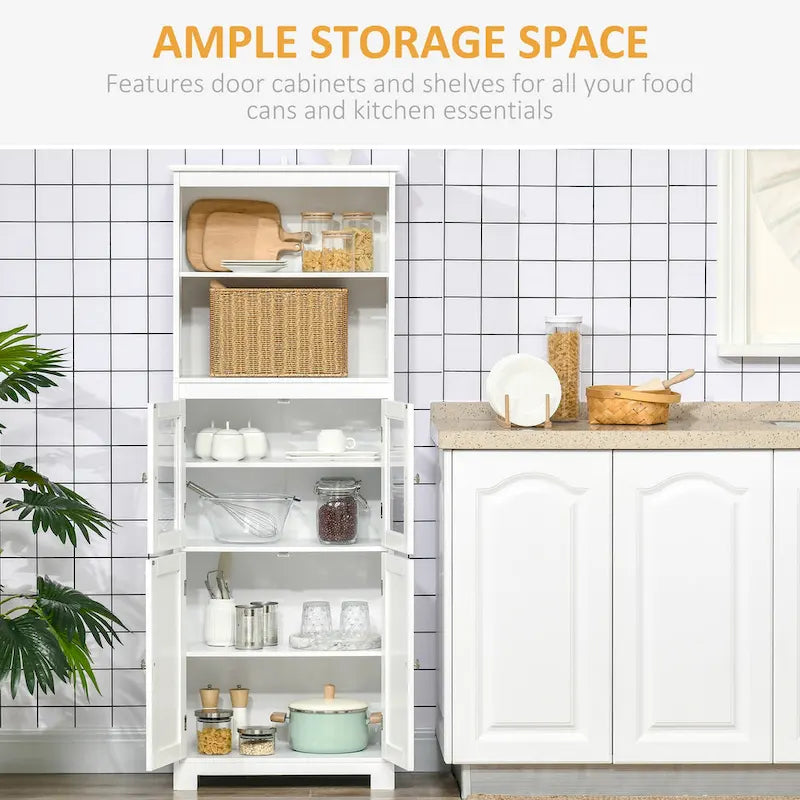 Buffet HOMCOM 63 avec vaisselier, armoire de cuisine, armoire de rangement autoportante