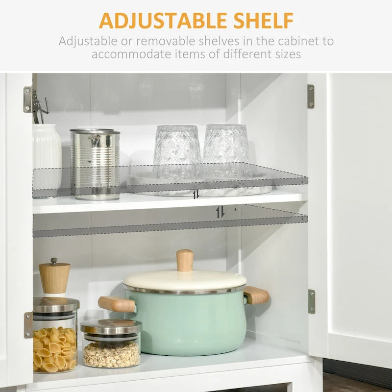 Buffet HOMCOM 63 avec vaisselier, armoire de cuisine, armoire de rangement autoportante