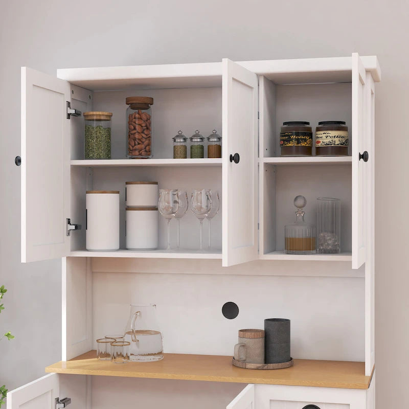 Buffet vaisselier de cuisine avec rangement et étagères réglables