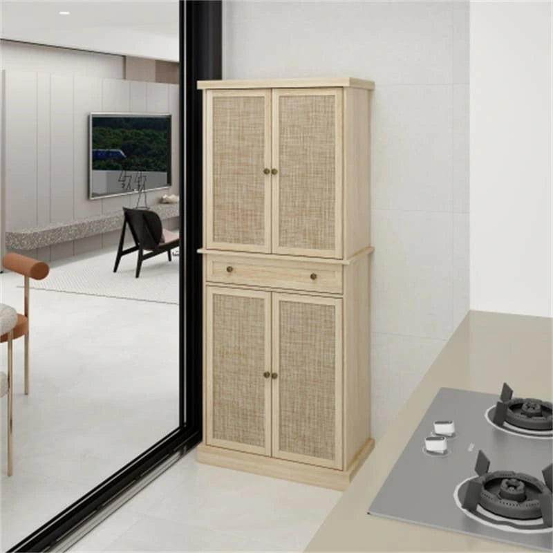 Armoire 4 portes 1 tiroir, avec 4 étagères intérieures réglables, meuble de rangement