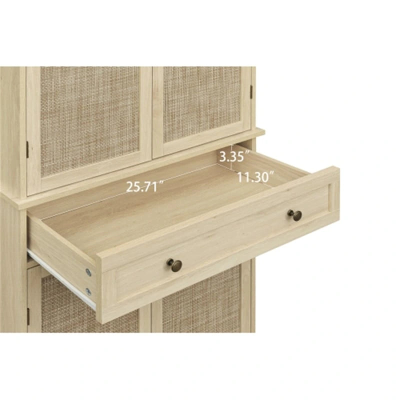 Armoire 4 portes 1 tiroir, avec 4 étagères intérieures réglables, meuble de rangement