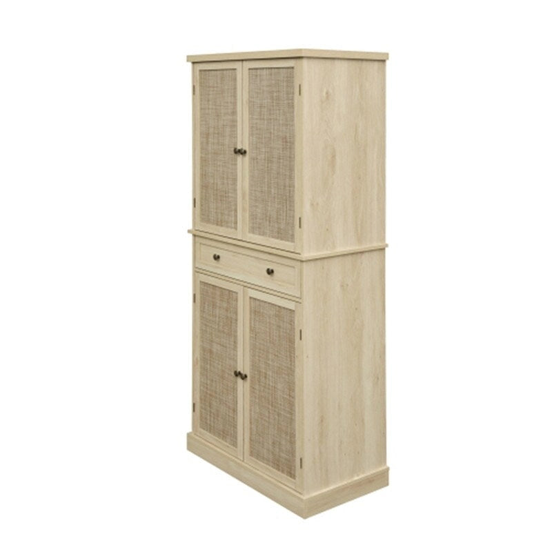 Armoire 4 portes 1 tiroir, avec 4 étagères intérieures réglables, meuble de rangement