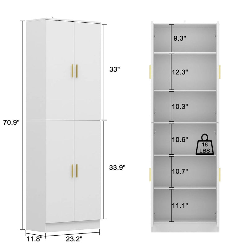 70,9H Buffet avec rangement et étagère réglable