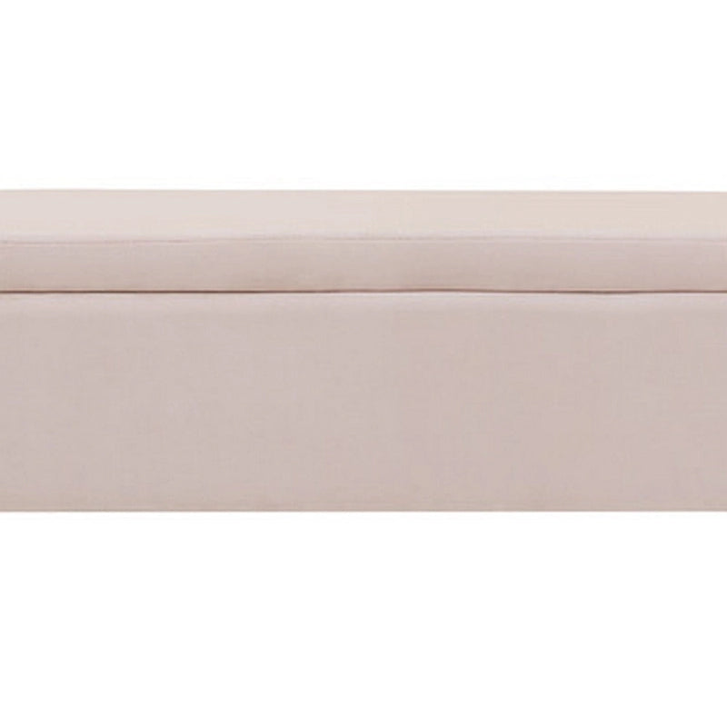 Banc de rangement ottoman Cesar 55 pouces, rembourré, accoudoirs incurvés, velours rose
