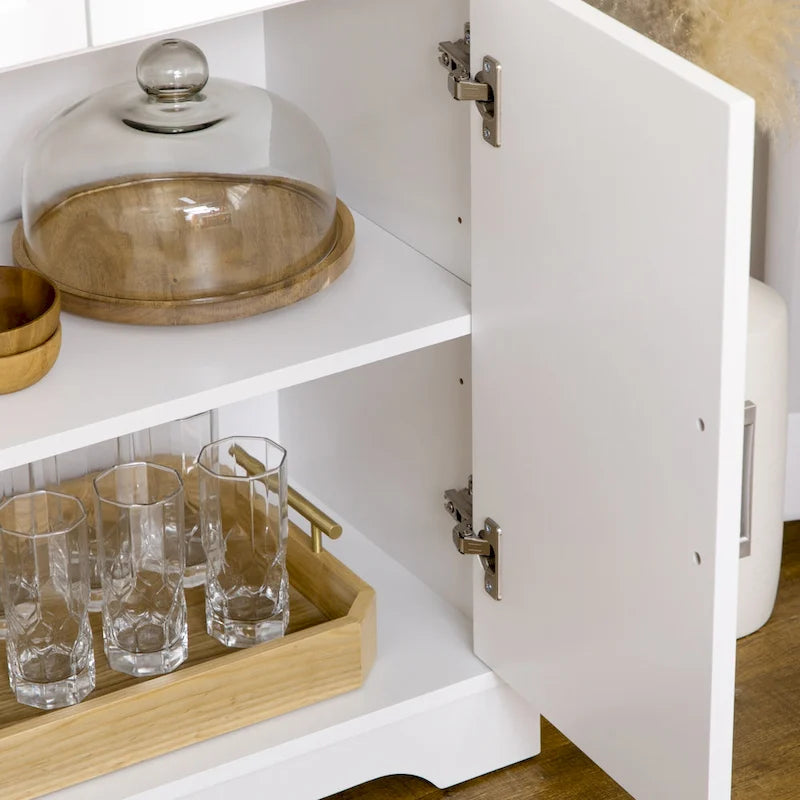 HOMCOM Buffet de cuisine moderne avec rangement polyvalent, 3 tiroirs, placards et étagère réglable