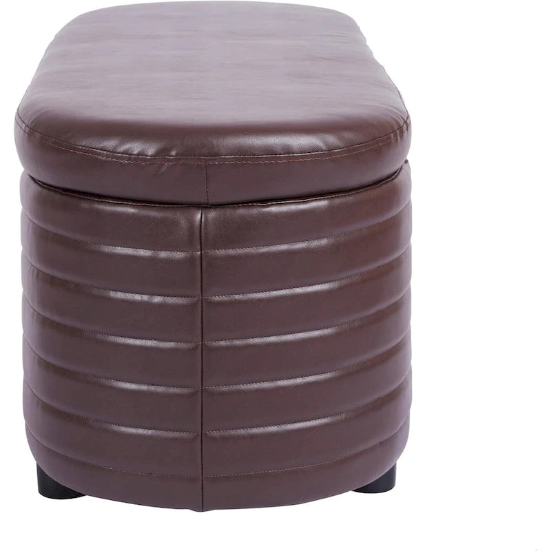 Banc de rangement moderne en cuir PU, repose-pieds rembourré pour entrée avec pieds en bois massif, bout de lit pour salon et chambre à coucher
