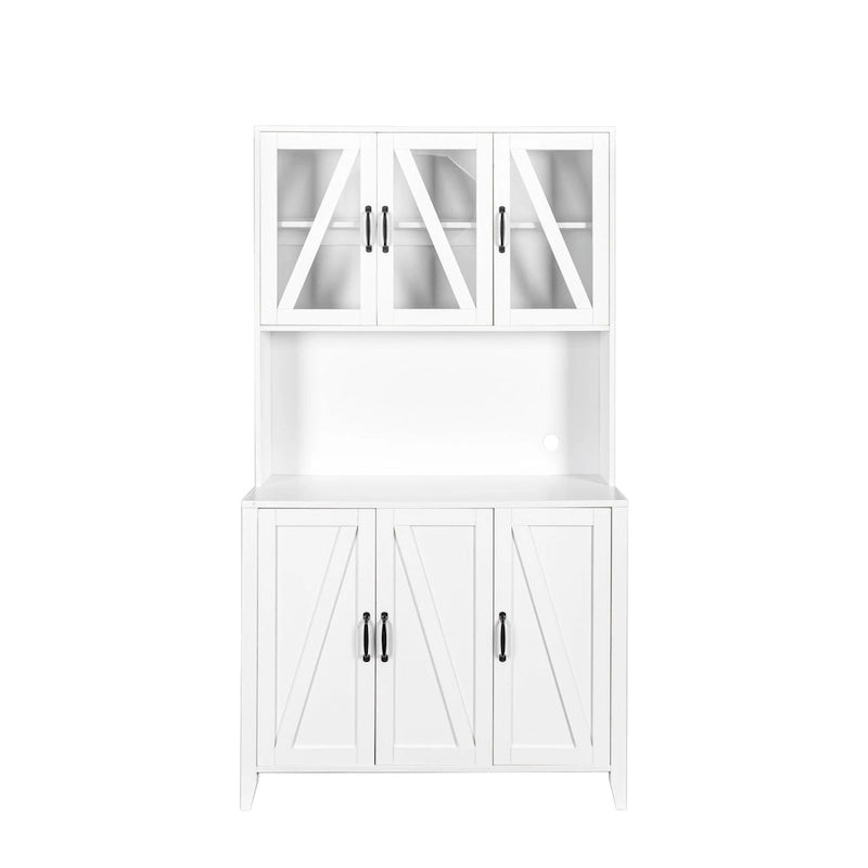 Armoire de rangement de garde-manger avec portes vitrées
