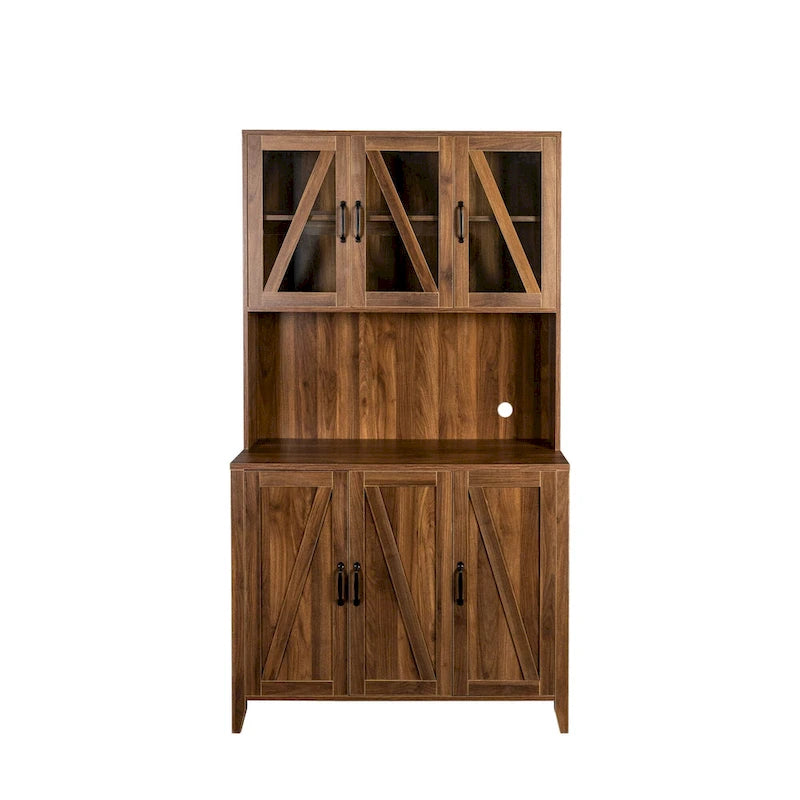Armoire de rangement de garde-manger avec portes vitrées