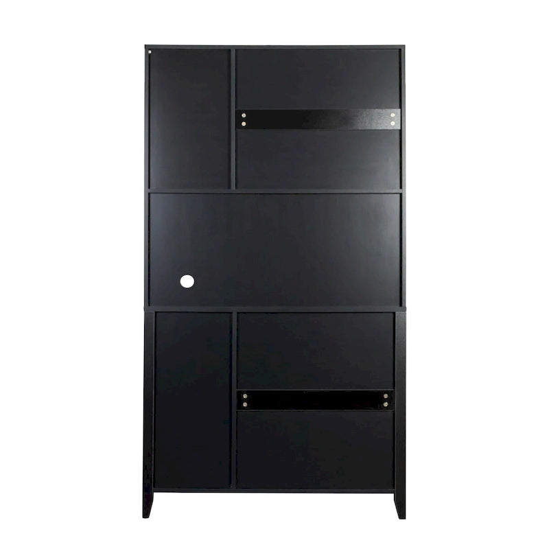 Armoire de rangement de garde-manger avec portes vitrées