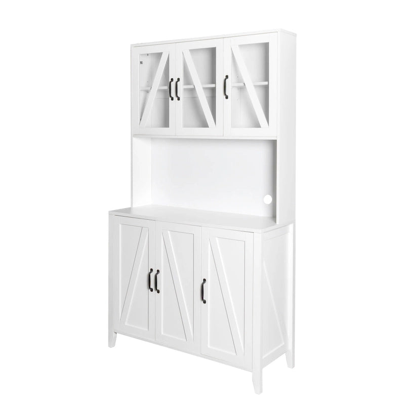 Armoire de rangement de garde-manger avec portes vitrées