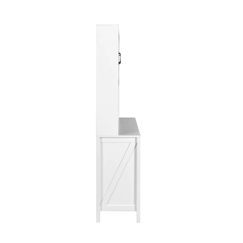 Armoire de rangement de garde-manger avec portes vitrées