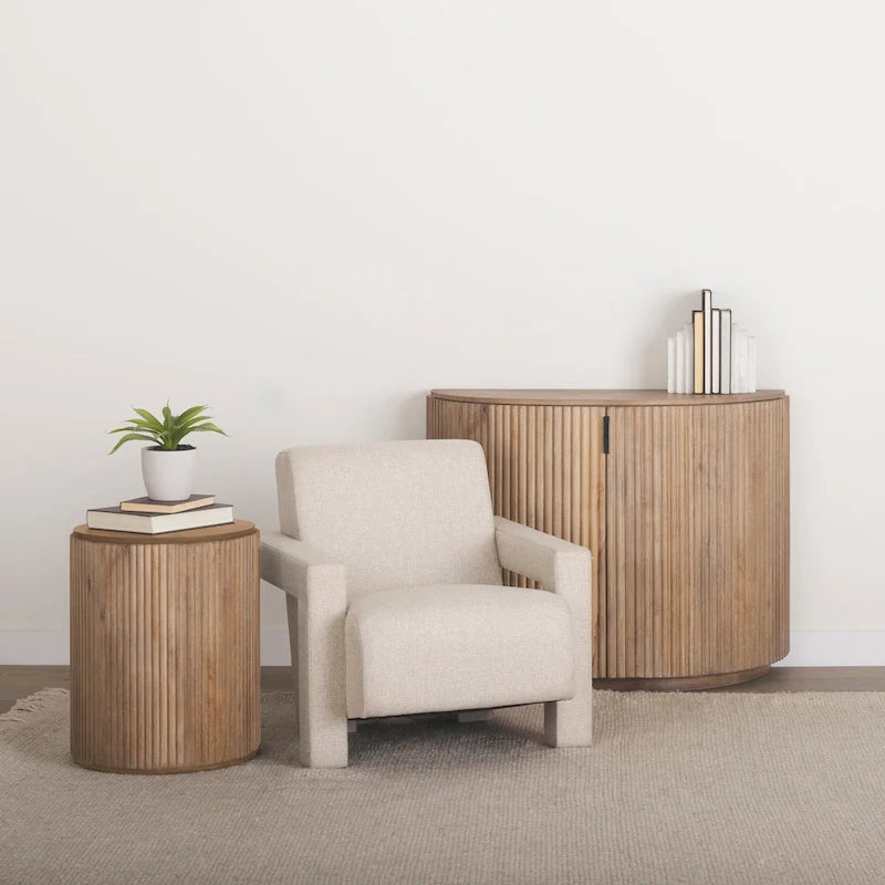 Meuble d'appoint Terra en bois massif marron clair