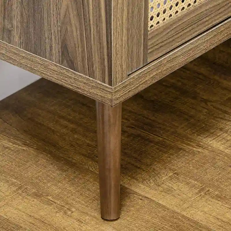 Buffet bas HOMCOM avec portes en rotin