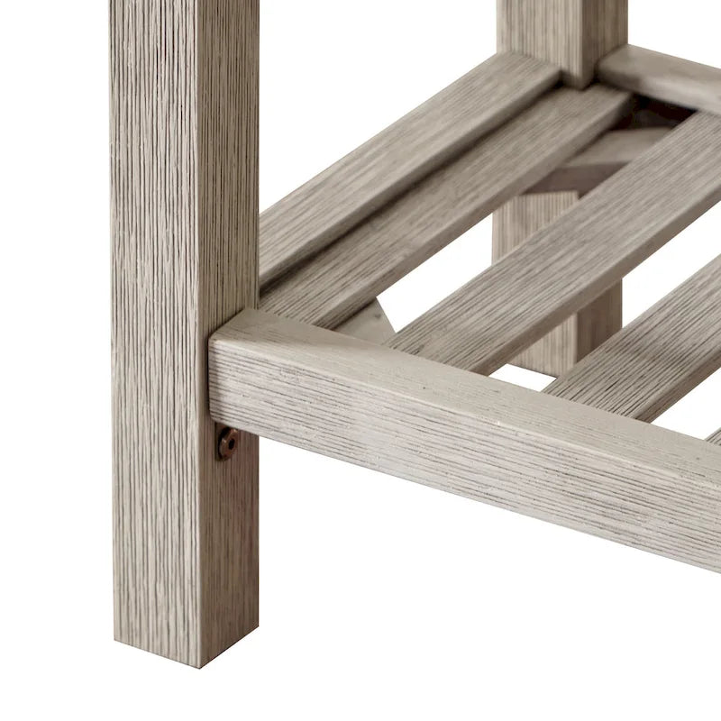 M4H Lindos Banc à chaussures de rangement en jacinthe d'eau et bois massif