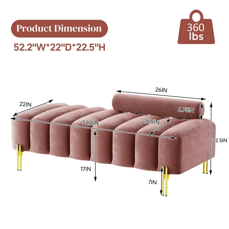 Ouyessir 52.2 Banquette de fenêtre moderne capitonnée avec dossier réglable
