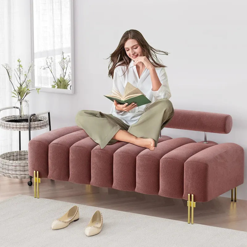 Ouyessir 52.2 Banquette de fenêtre moderne capitonnée avec dossier réglable