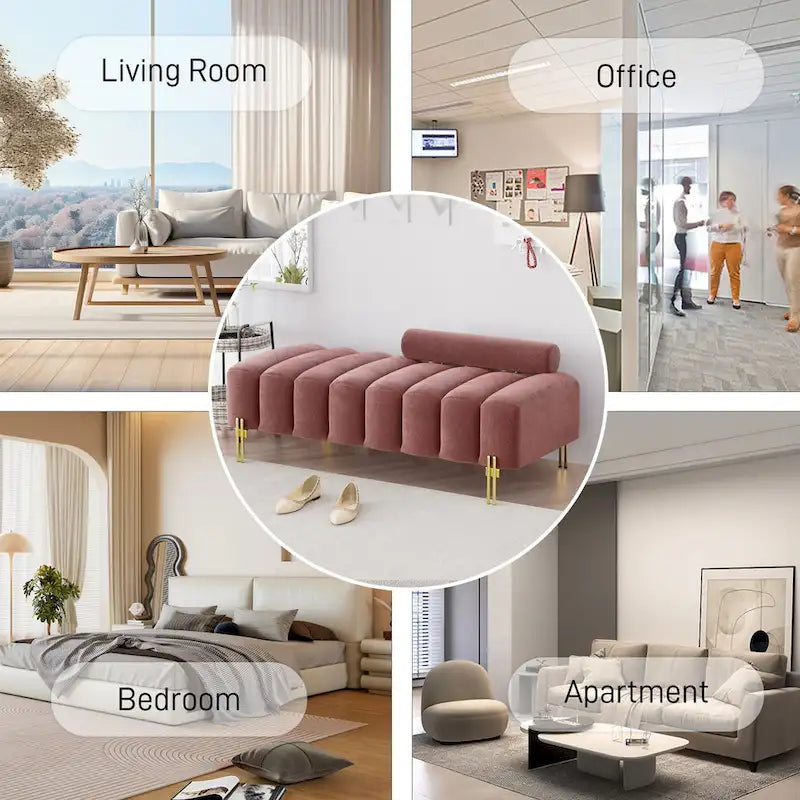 Ouyessir 52.2 Banquette de fenêtre moderne capitonnée avec dossier réglable
