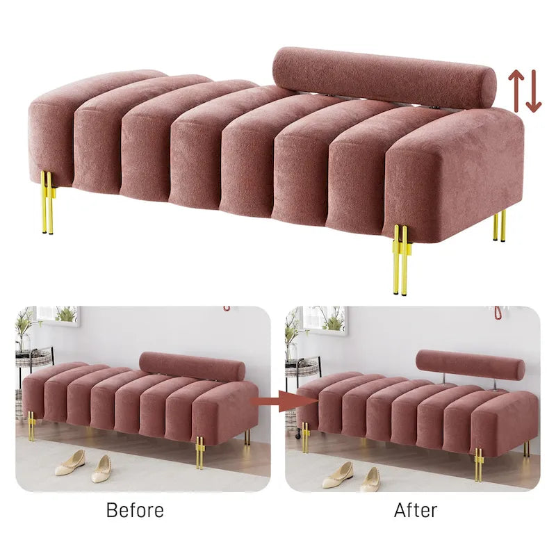 Ouyessir 52.2 Banquette de fenêtre moderne capitonnée avec dossier réglable