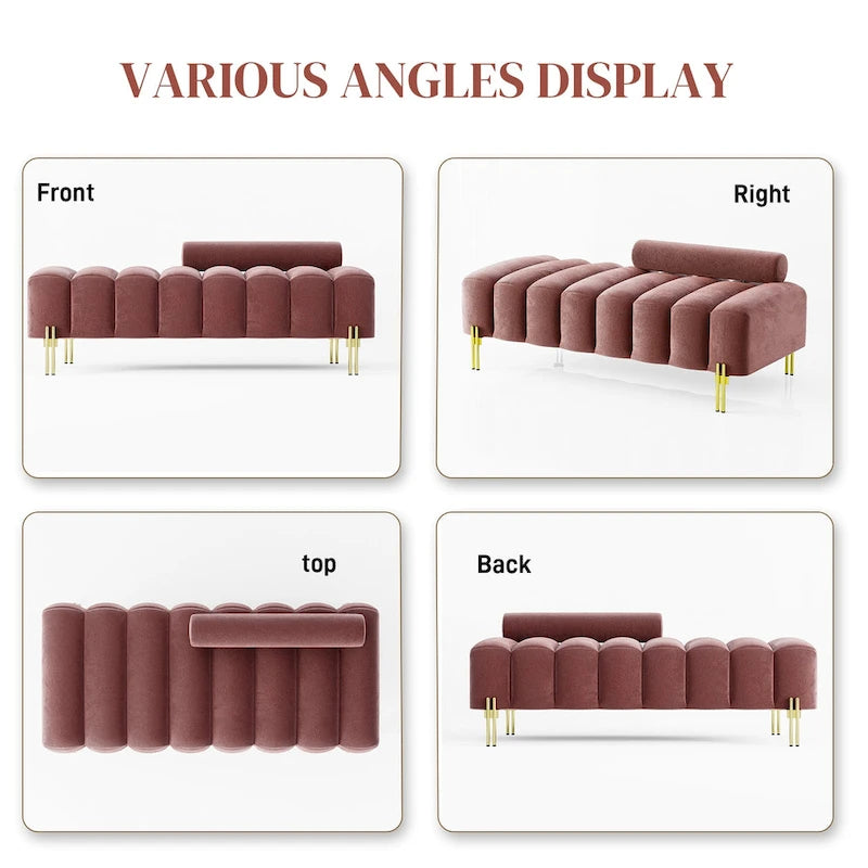 Ouyessir 52.2 Banquette de fenêtre moderne capitonnée avec dossier réglable