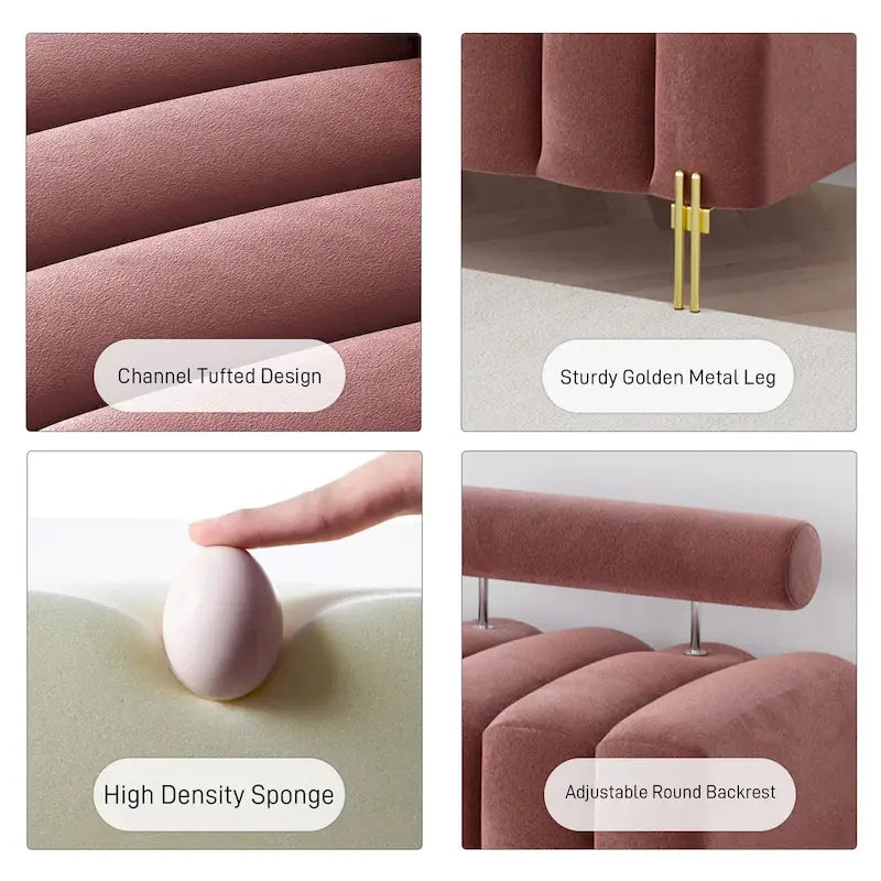 Ouyessir 52.2 Banquette de fenêtre moderne capitonnée avec dossier réglable