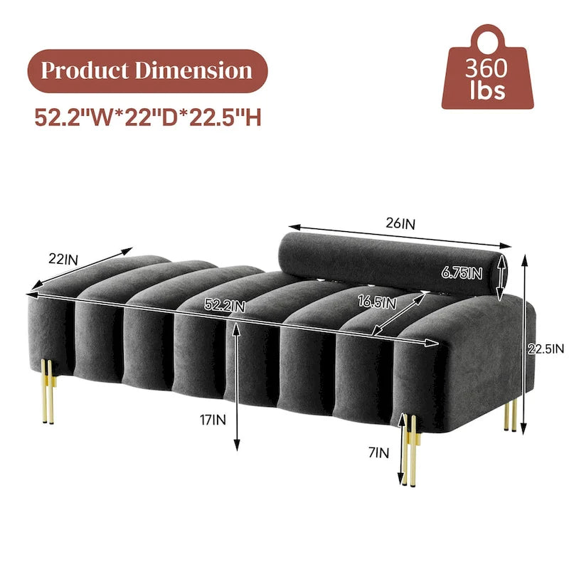 Ouyessir 52.2 Banquette de fenêtre moderne capitonnée avec dossier réglable