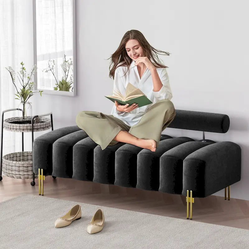 Ouyessir 52.2 Banquette de fenêtre moderne capitonnée avec dossier réglable