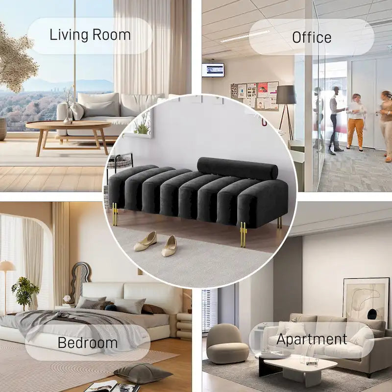Ouyessir 52.2 Banquette de fenêtre moderne capitonnée avec dossier réglable