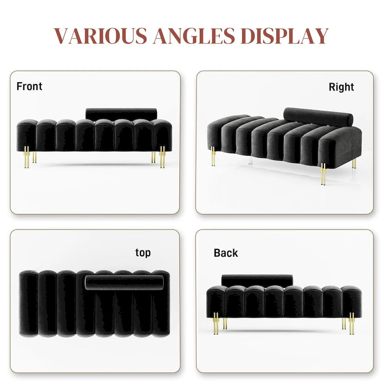 Ouyessir 52.2 Banquette de fenêtre moderne capitonnée avec dossier réglable