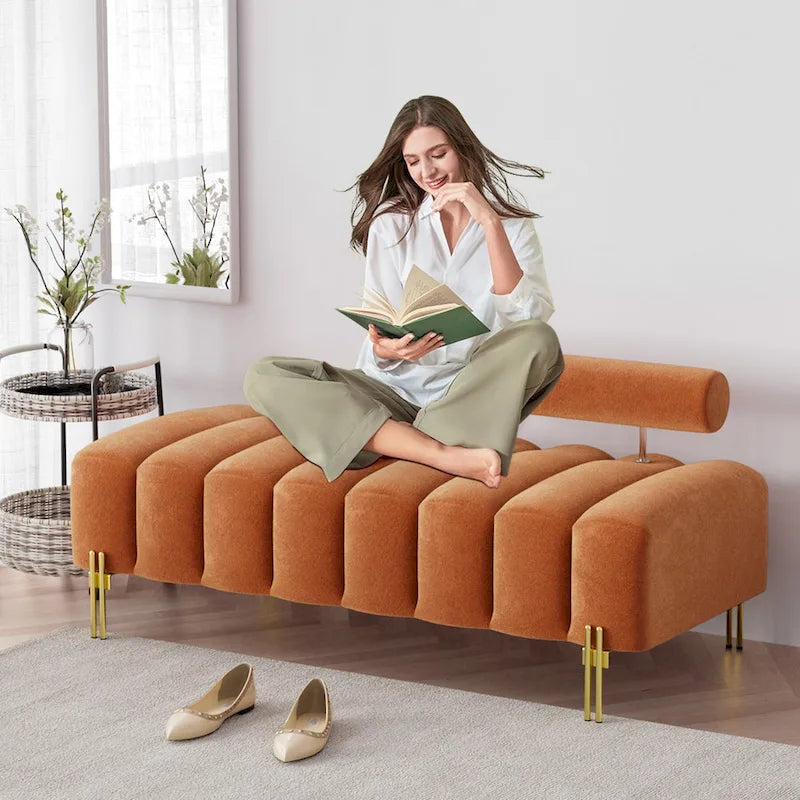 Ouyessir 52.2 Banquette de fenêtre moderne capitonnée avec dossier réglable