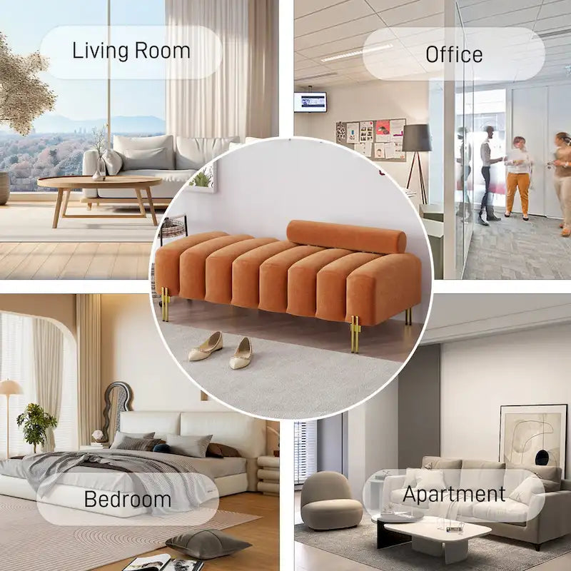 Ouyessir 52.2 Banquette de fenêtre moderne capitonnée avec dossier réglable