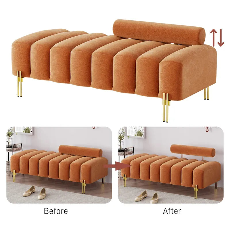 Ouyessir 52.2 Banquette de fenêtre moderne capitonnée avec dossier réglable