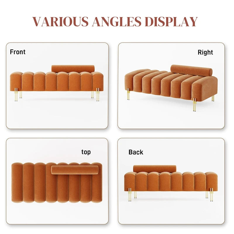 Ouyessir 52.2 Banquette de fenêtre moderne capitonnée avec dossier réglable