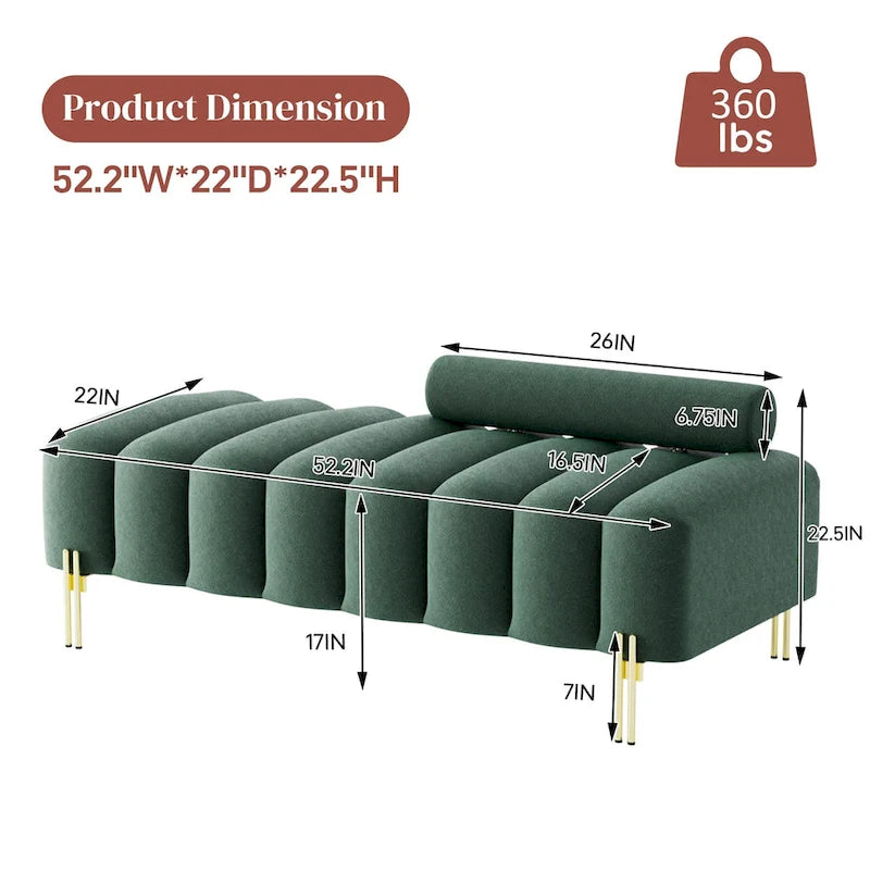 Ouyessir 52.2 Banquette de fenêtre moderne capitonnée avec dossier réglable