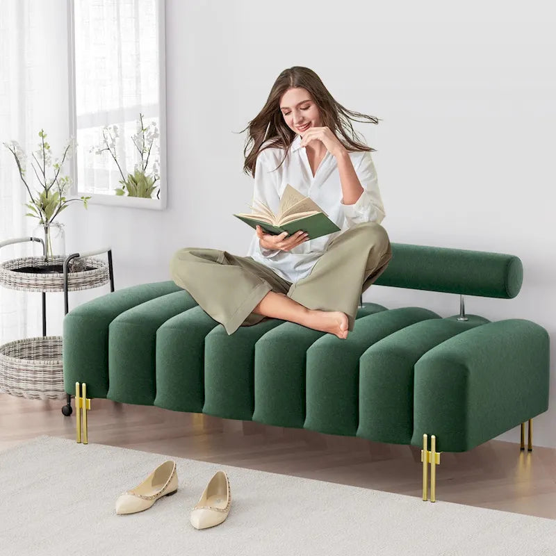 Ouyessir 52.2 Banquette de fenêtre moderne capitonnée avec dossier réglable