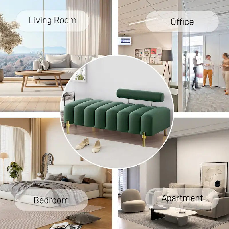 Ouyessir 52.2 Banquette de fenêtre moderne capitonnée avec dossier réglable