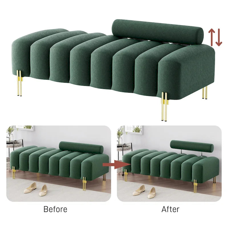 Ouyessir 52.2 Banquette de fenêtre moderne capitonnée avec dossier réglable