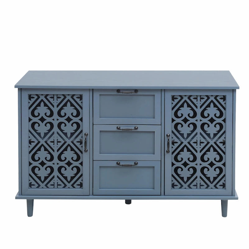 Meuble de rangement d'appoint avec 2 portes et 3 tiroirs