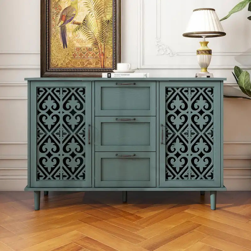 Meuble de rangement d'appoint avec 2 portes et 3 tiroirs