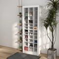 HOMCOM Meuble à chaussures de 180 cm de haut pour entrée, Organiseur de rangement pour chaussures étroit, Blanc
