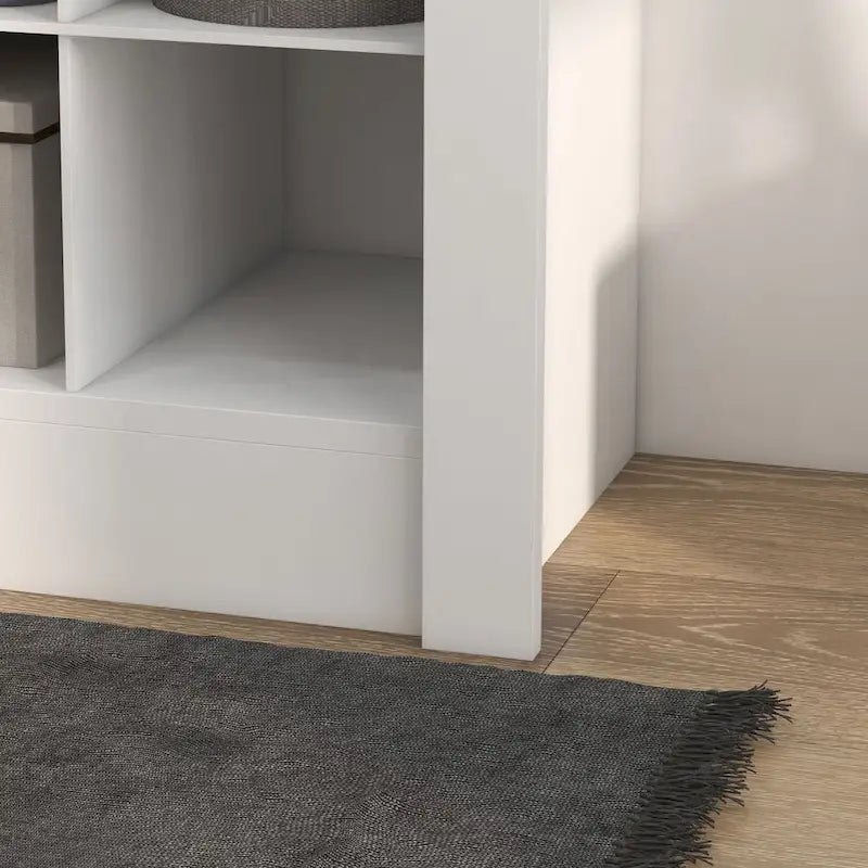 HOMCOM Meuble à chaussures de 180 cm de haut pour entrée, Organiseur de rangement pour chaussures étroit, Blanc