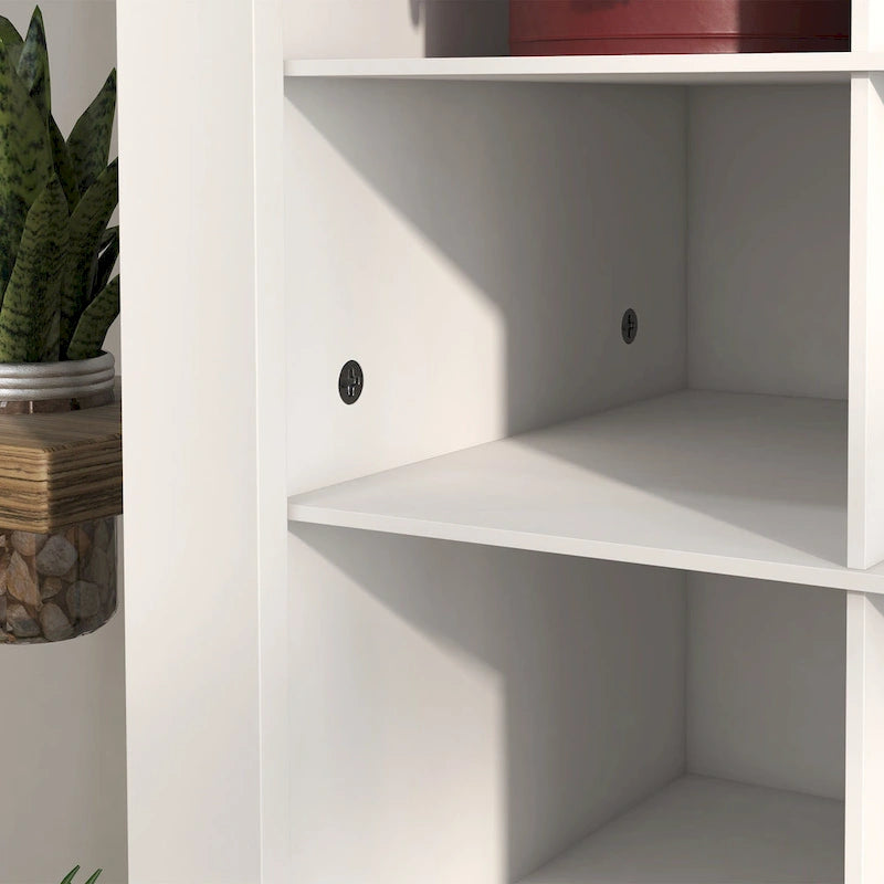 HOMCOM Meuble à chaussures de 180 cm de haut pour entrée, Organiseur de rangement pour chaussures étroit, Blanc