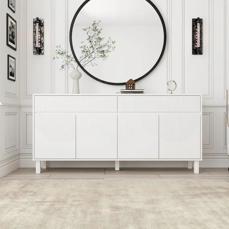 Buffet Bibliothèque Laqué Polyvalent pour Organisateur de Maison 63W - 63