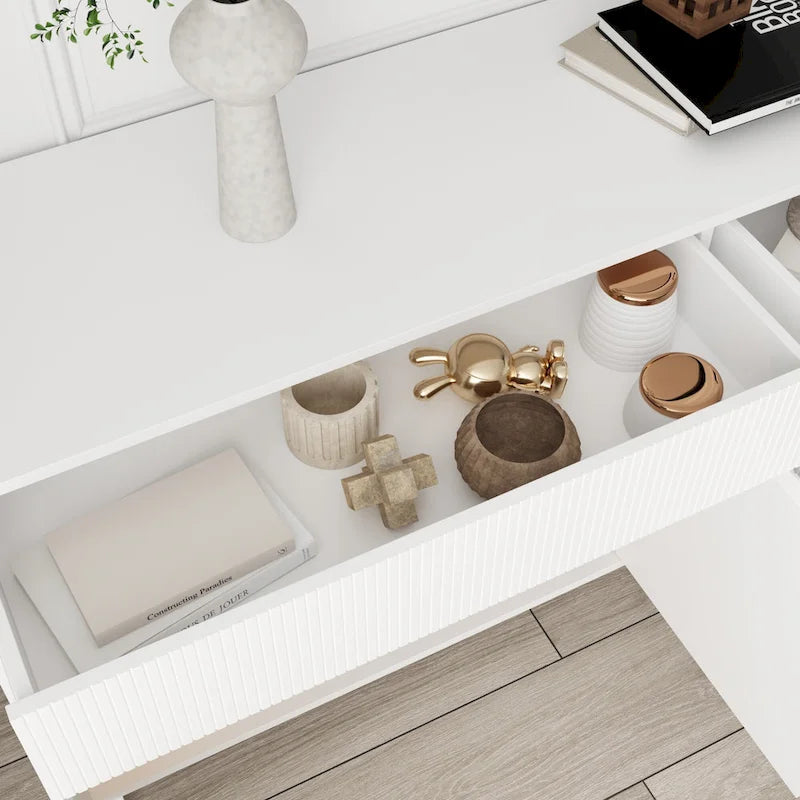 Buffet Bibliothèque Laqué Polyvalent pour Organisateur de Maison 63W - 63