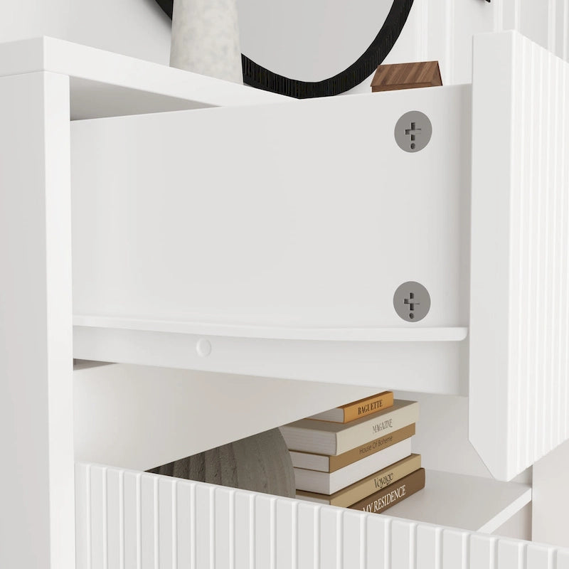 Buffet Bibliothèque Laqué Polyvalent pour Organisateur de Maison 63W - 63