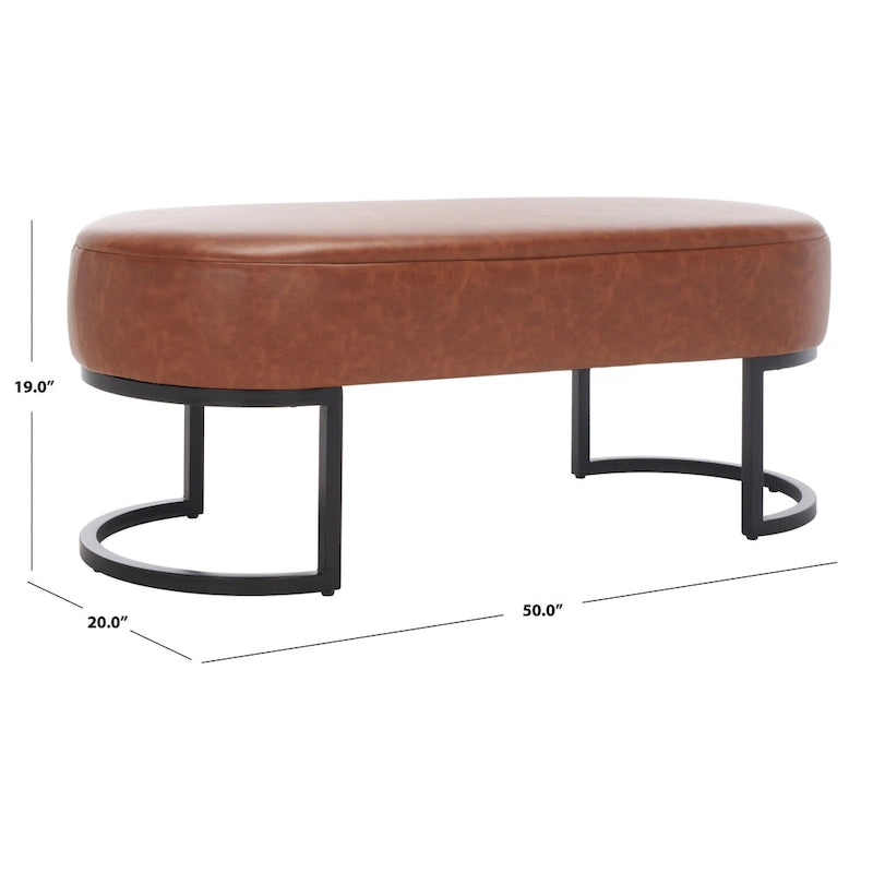 Banc ovale SAFAVIEH Sannie - 50 L x 20 P x 19 H - 50Lx20Px19H