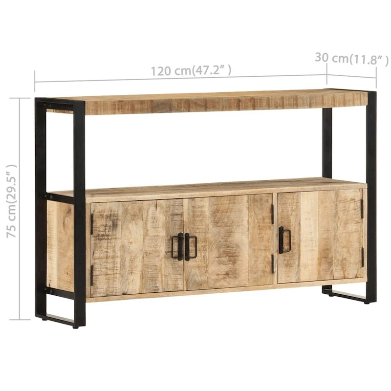 vidaXL Commode de rangement 120 x 30 x 75 cm Bois de manguier massif